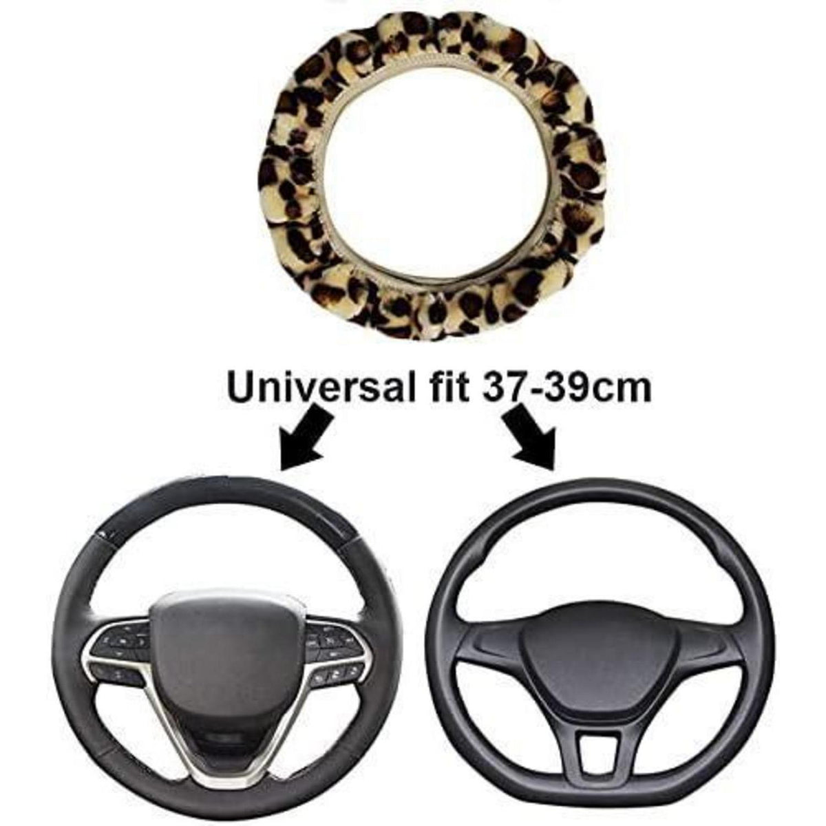 Lenkradhülle Leopard Plüsch – Warm & Rutschfest Grau