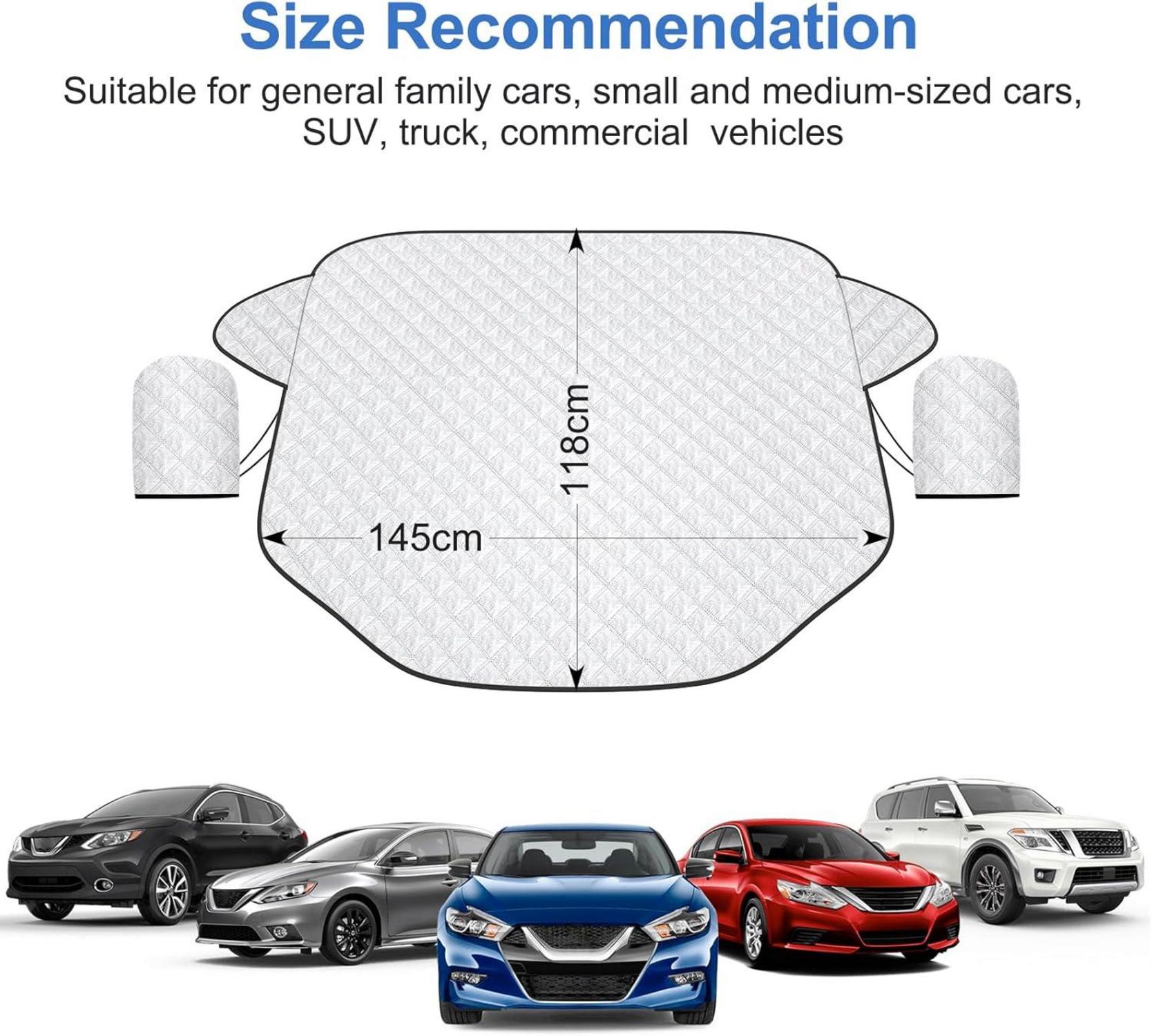 Auto Frontscheibenabdeckung Winter Windschutz Magnetisch 145x118 cm