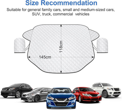 Auto Frontscheibenabdeckung Winter Windschutz Magnetisch 145x118 cm