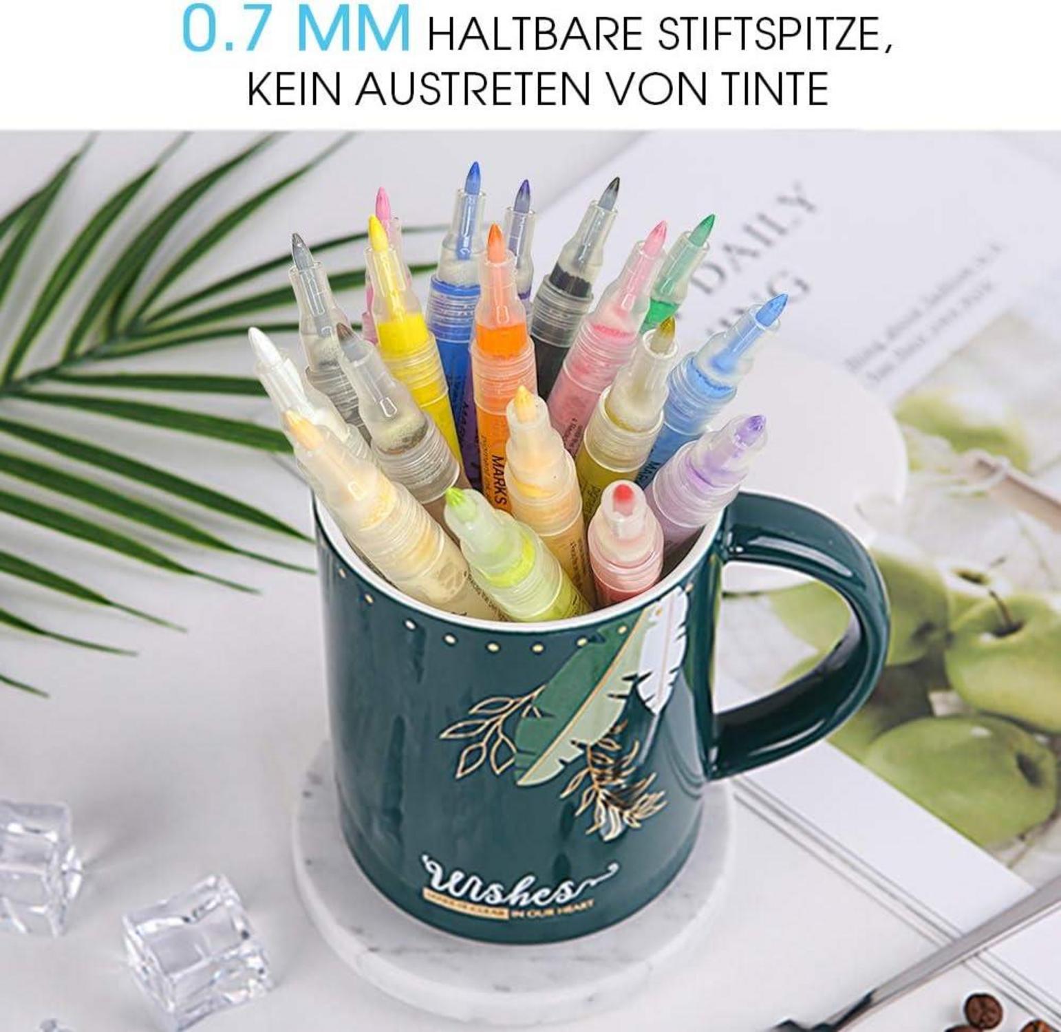 Gold Silber Acrylstifte 0,7mm Feine Spitze Wasserfest Marker Permanent