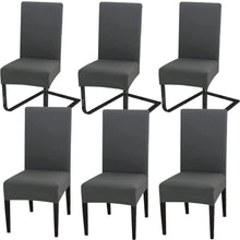 6x Stuhlhussen Stretch Dunkelgrau – Universal Passform
