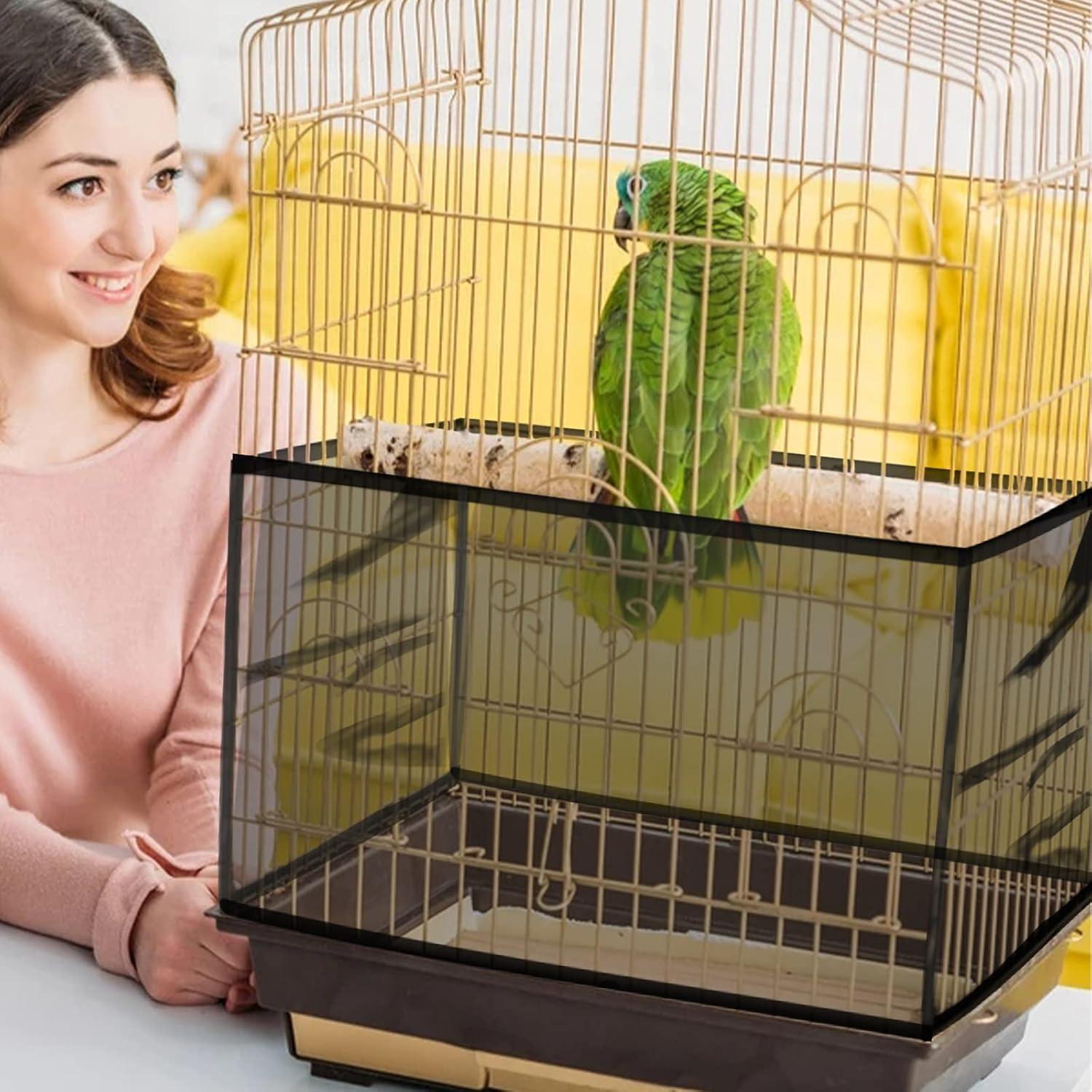 Vogelkäfigabdeckung Extra groß Schwarz Universal Samenfänger