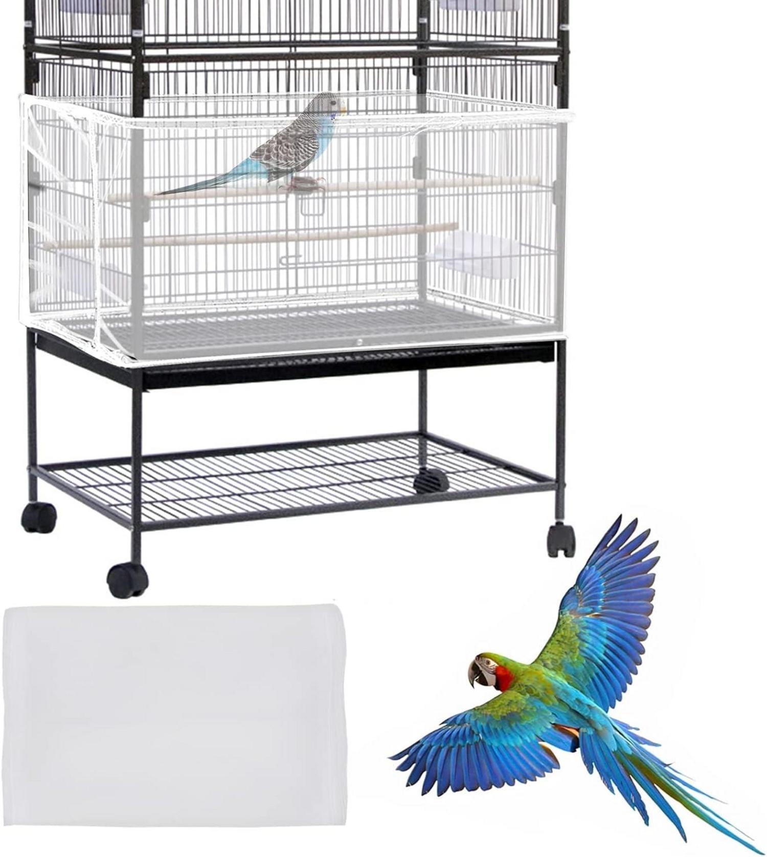 Vogelkäfig Abdeckung Samenfänger Papageien Kordelzug Kleintiere Disney