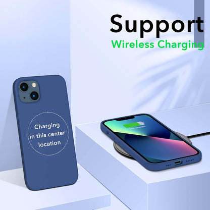 iPhone 13 Silikon Case 6,1 Flüssig Silikon Hülle Schutz Blau