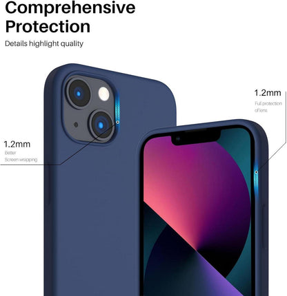 ORNARTO iPhone 13 Silikon Case 6,1 - Flüssig Silikon Handyhülle Marineblau