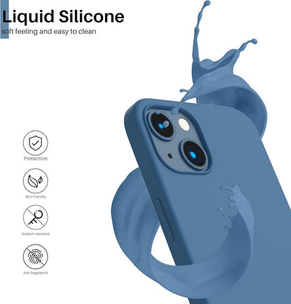iPhone 13 Silikon Case Ultra Dünn Flüssig Silikon Schutz Blau