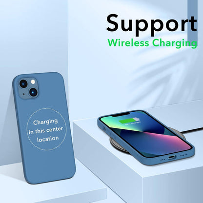 iPhone 13 Silikon Case 6,1 Blau Flüssig Handyhülle Ultra Dünn Schutz