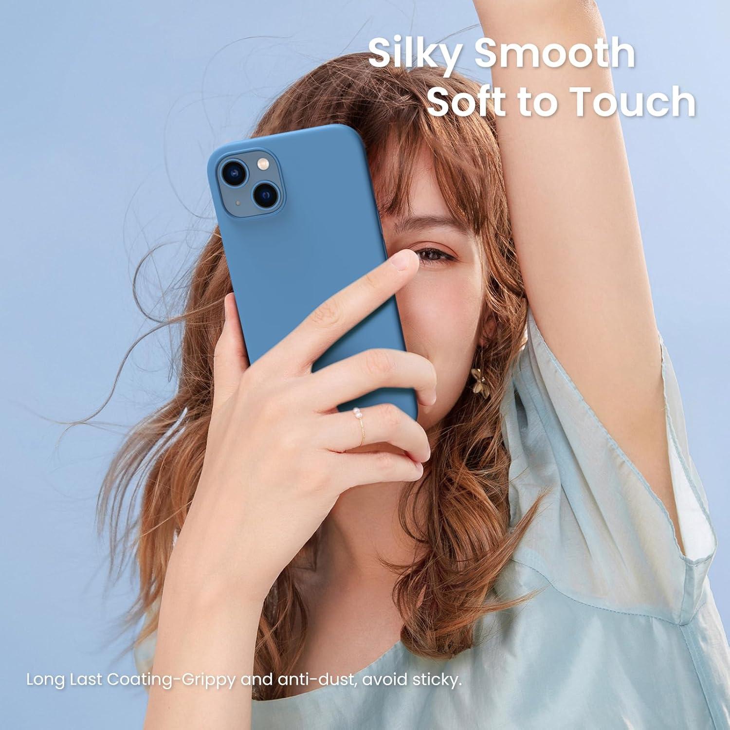 iPhone 13 Silikon Case 6,1 Flüssig Ultra Dünn Blau Schutzhülle