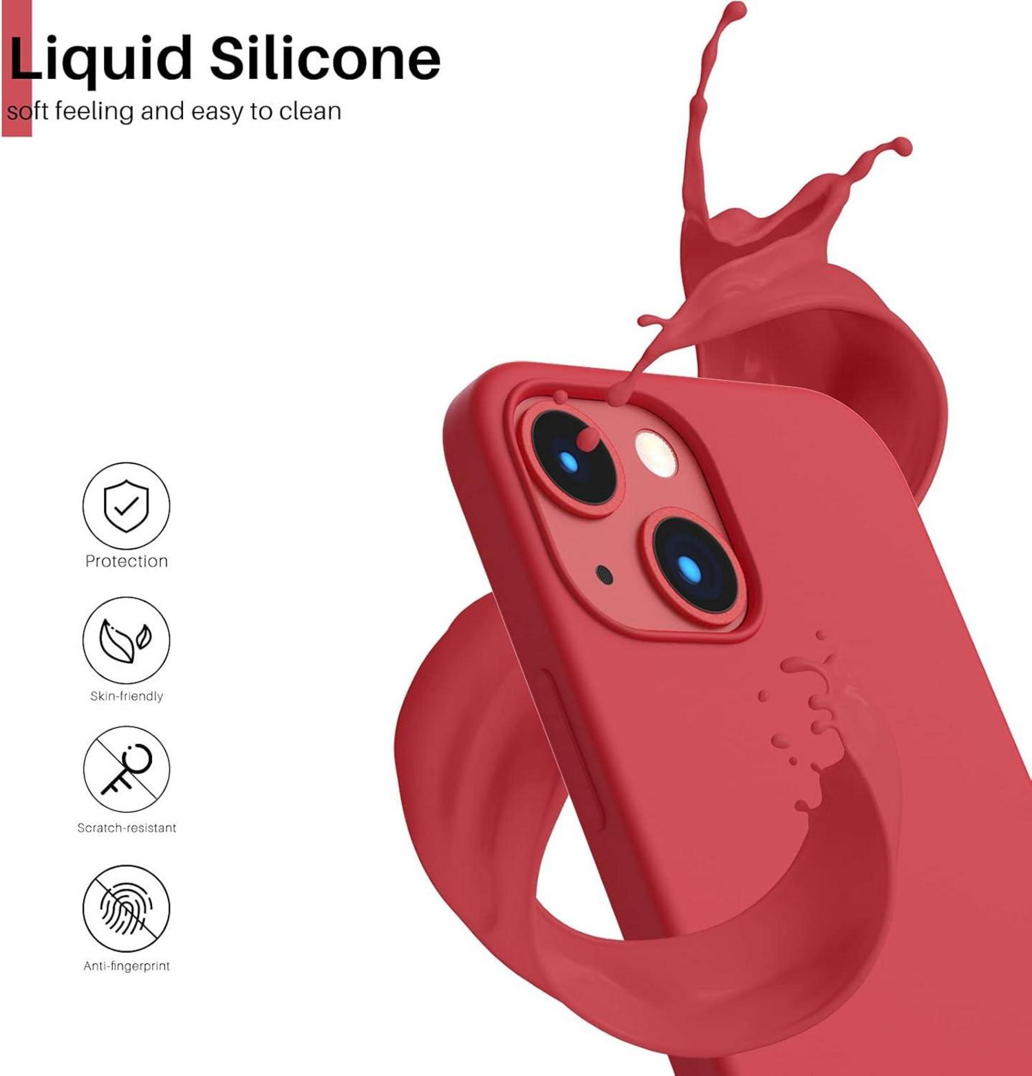 iPhone 13 Mini Silikon Case Ultra Dünn Vollschutz Rot