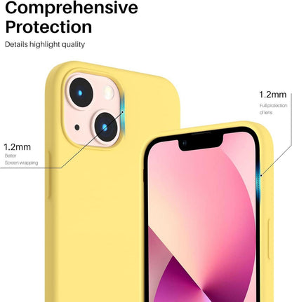 ORNARTO iPhone 13 Mini 5,4 Silikon Hülle Zitronengelb Schutz Handyhülle