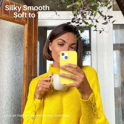 iPhone 13 Mini Silikon Case Ultra Dünn Schutzhülle Zitronengelb