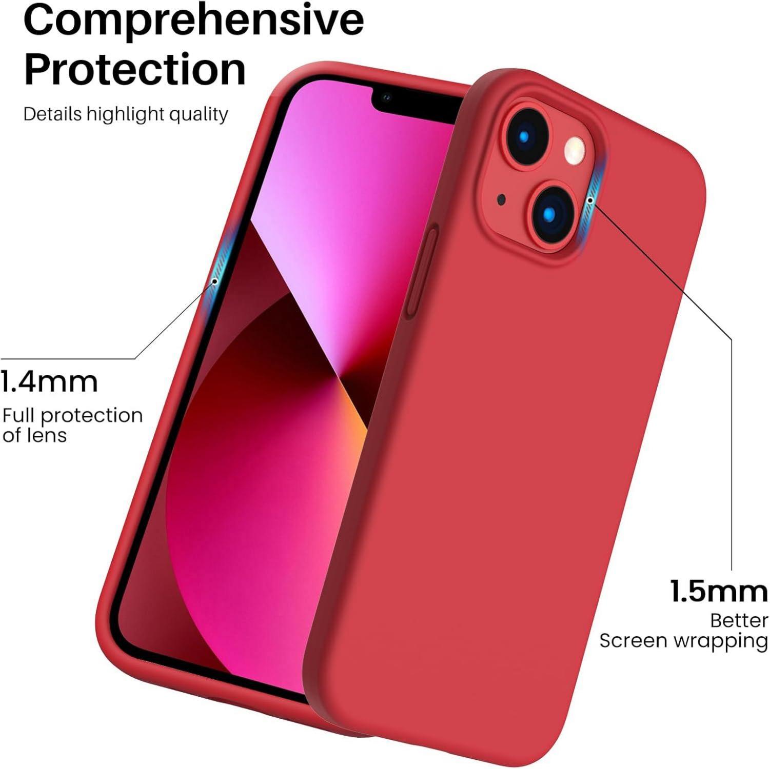 iPhone 13 Mini Flüssig Silikon Hülle Rundumschutz - Rot