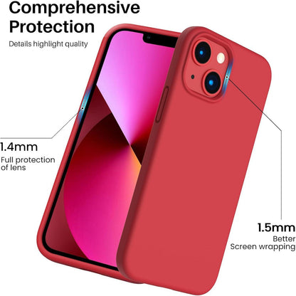 iPhone 13 Mini Flüssig Silikon Hülle Rundumschutz - Rot