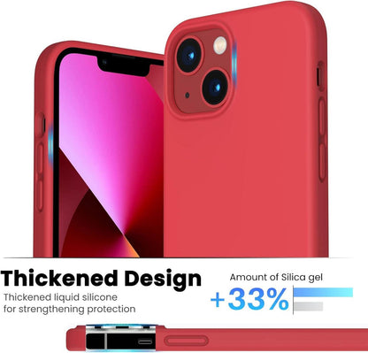ORNARTO iPhone 13 Mini Liquid Silicone Case 5,4” Schutzhülle Rot