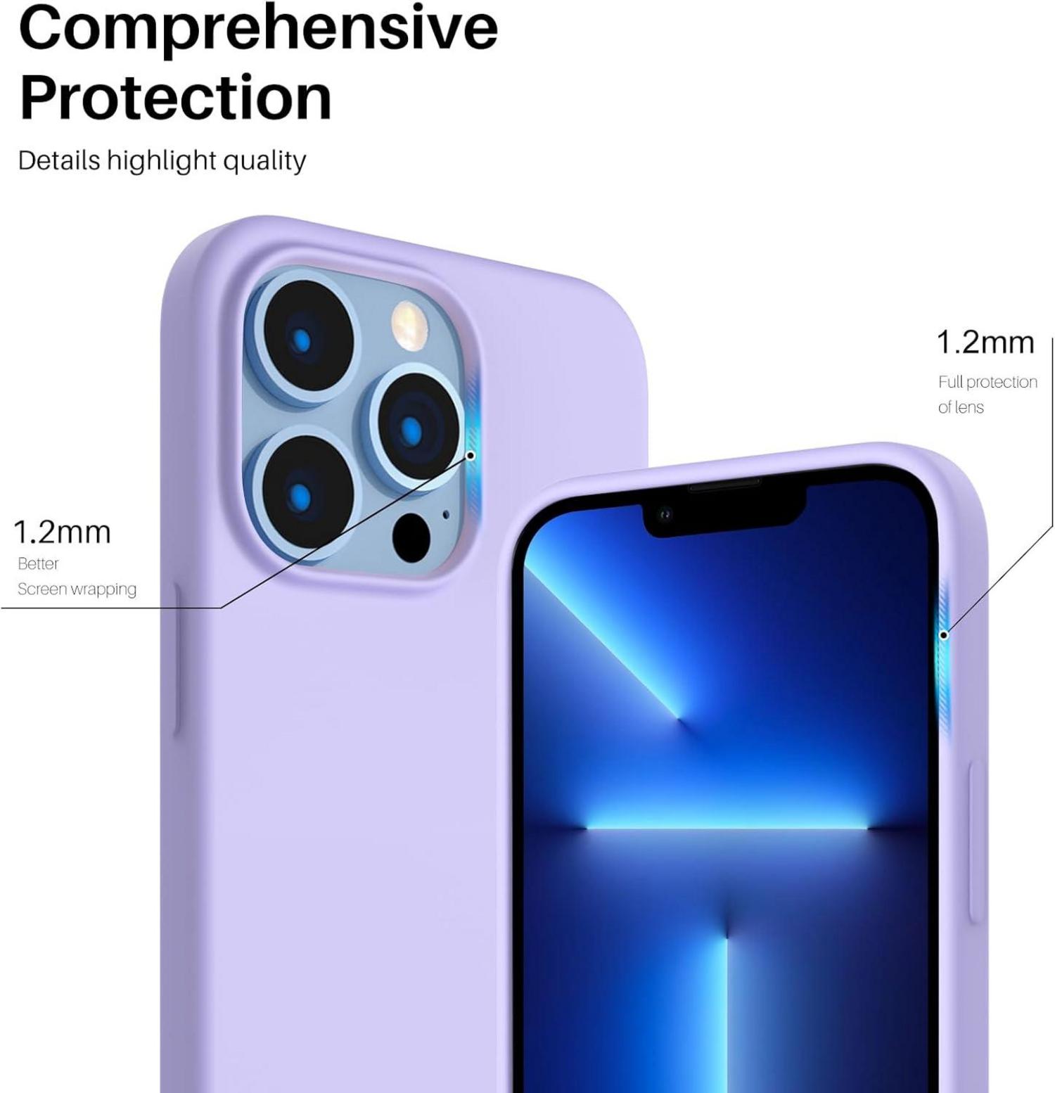 ORNARTO Silikon Case für iPhone 13 Pro, Ultra Dünn, Voller Schutz, Flüssig, 6,1 Zoll