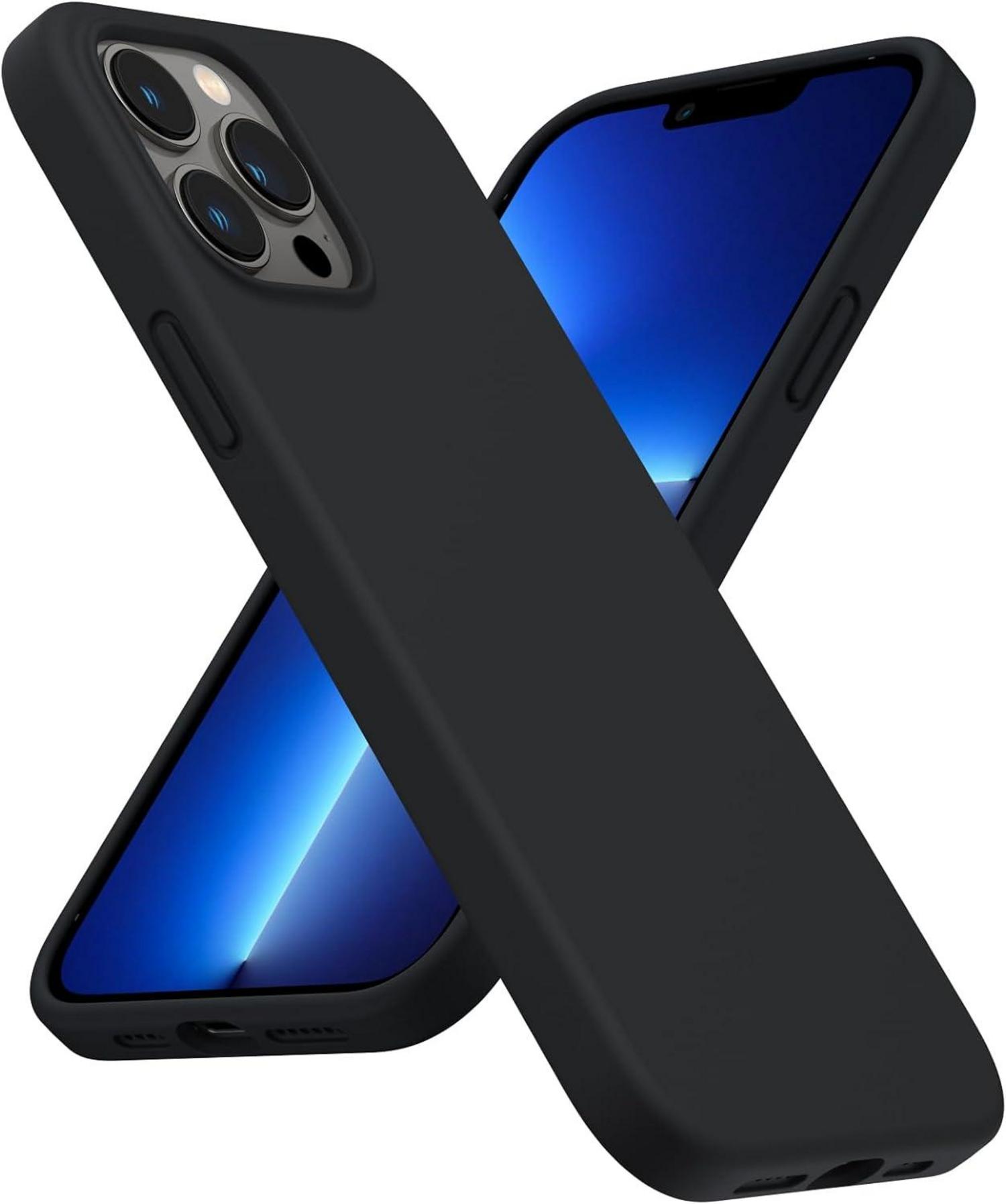 iPhone 13 Pro Max Liquid Silicone Case Schwarz- Stoßfest