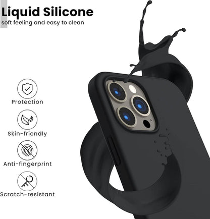 iPhone 13 Pro Max Liquid Silicone Case Schwarz- Stoßfest