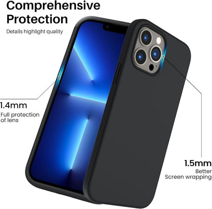 iPhone 13 Pro Max Liquid Silicone Case 6,7” Schwarz - Stoßfeste Handyhülle