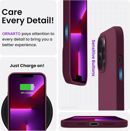 iPhone 13 Pro Max 6,7 Silikon Case Hülle Voller Schutz Flüssig Weinrot