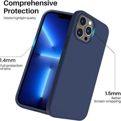 ORNARTO iPhone 13 Pro Max Flüssige Silikon Handyhülle Marineblau Schutzhülle