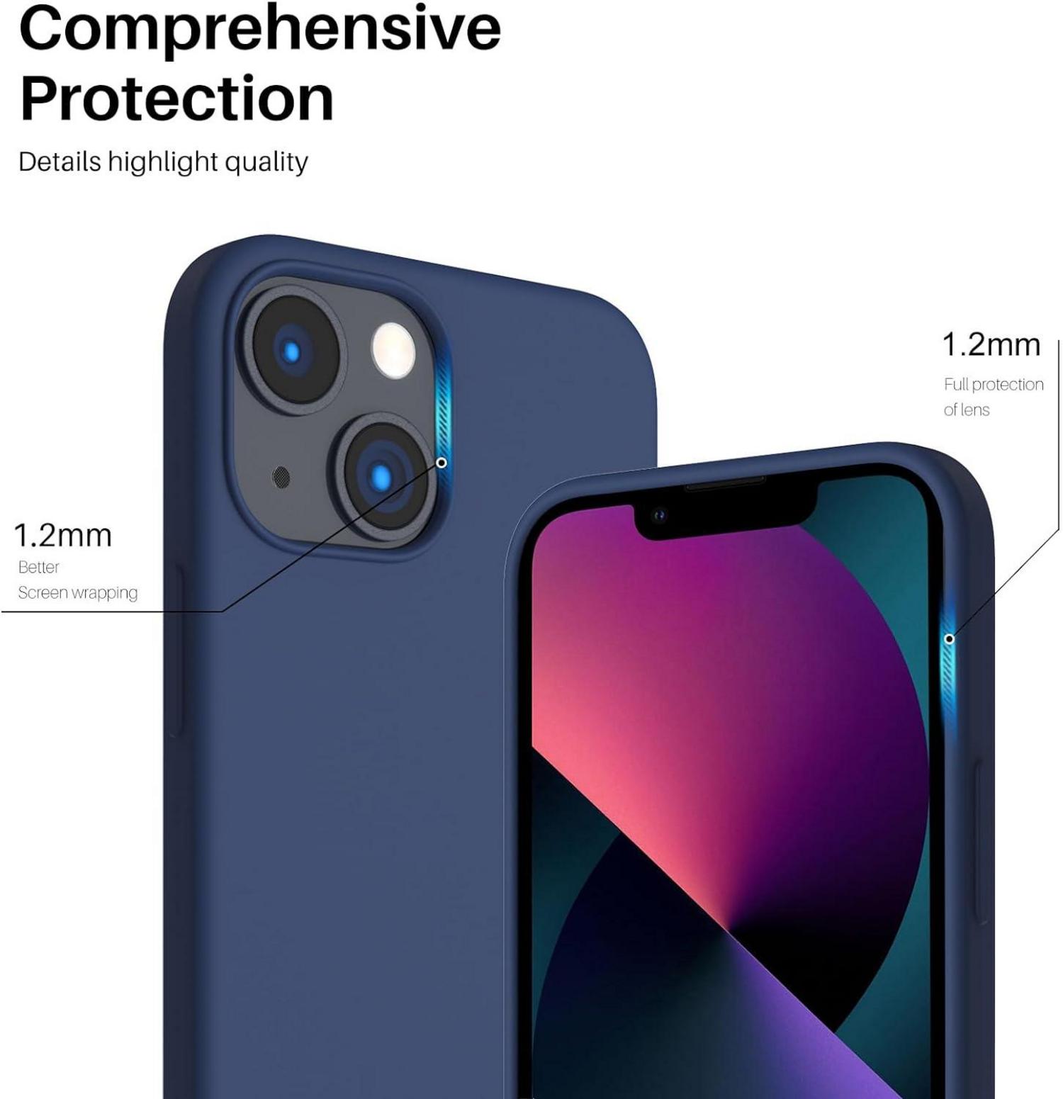 ORNARTO iPhone 13 Mini Silikon Case Marineblau 5,4 Zoll