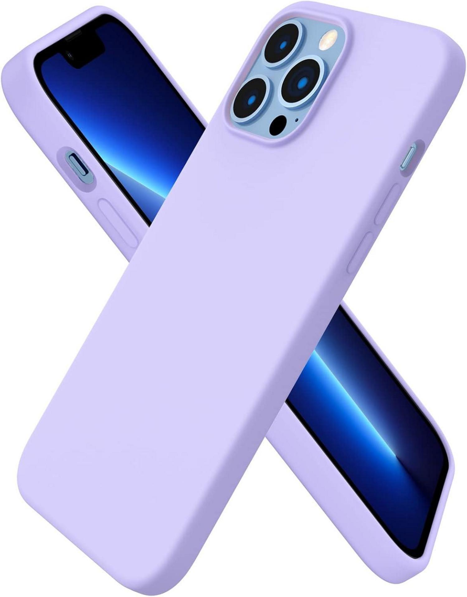 Silikon Case iPhone 13 Pro Max 6,7 Flüssig Handyhülle Lila