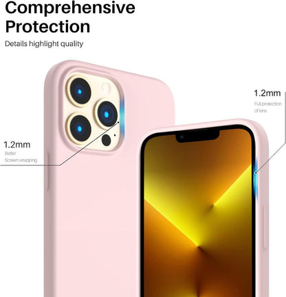 iPhone 13 Pro Max 6,7 Silikon Case Flüssig Silikon Schutzhülle Kalkrosa