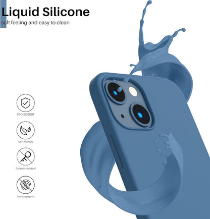 iPhone 13 Mini Silikon Case Ultra Dünn Flüssig Silikon Schutz Blau