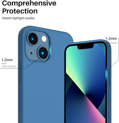 ORNARTO iPhone 13 Mini 5,4 Silikon Hülle Voller Schutz Blau