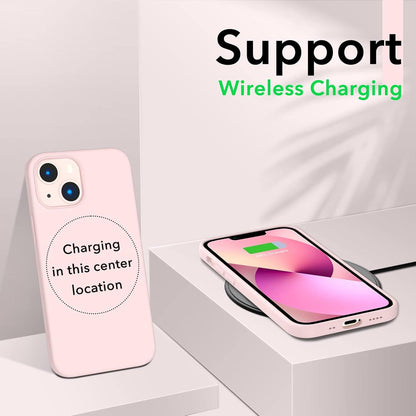 ORNARTO iPhone 13 Mini 5,4 Silikon Hülle Ultra Dünn Voller Schutz Kalkrosa
