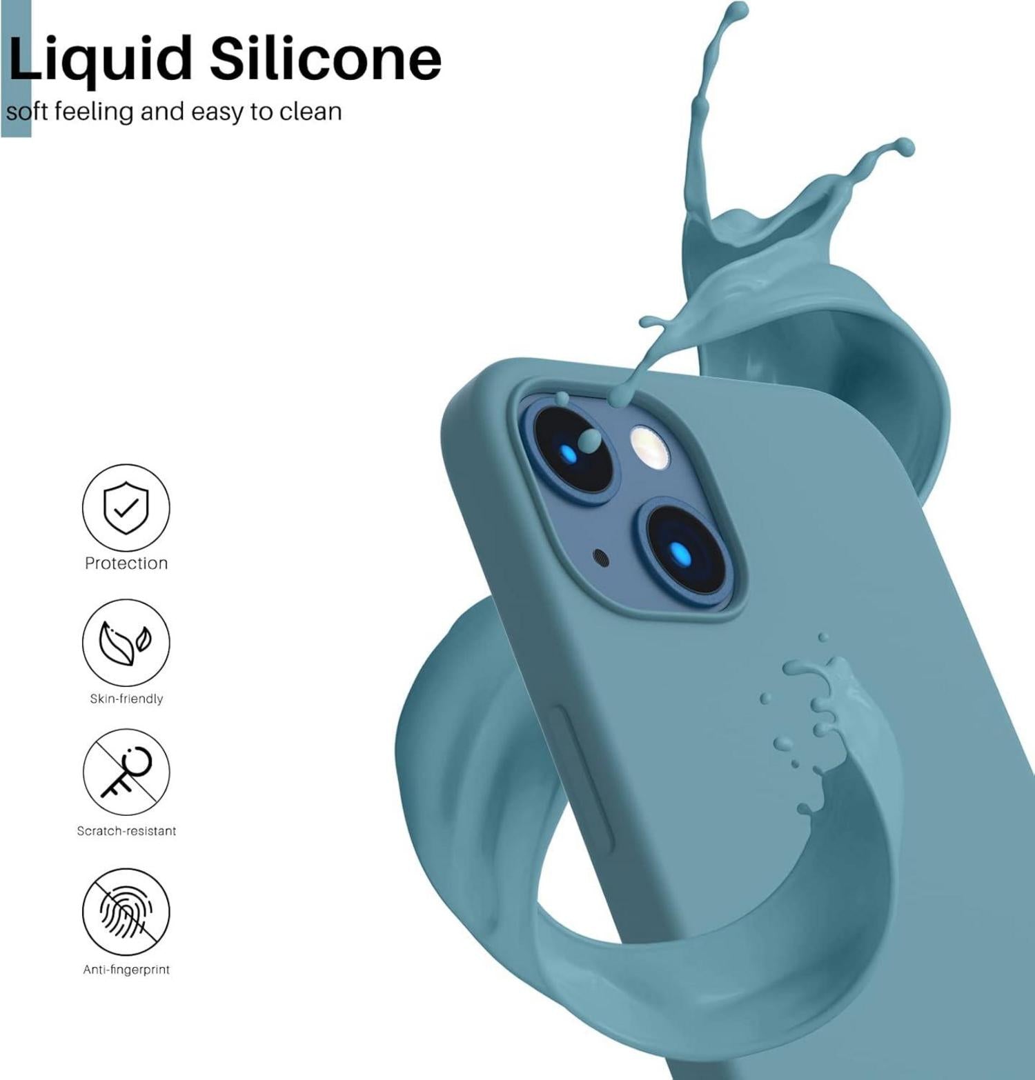 iPhone 13 Silikon Case Flüssig Ultra Dünn Voller Schutz