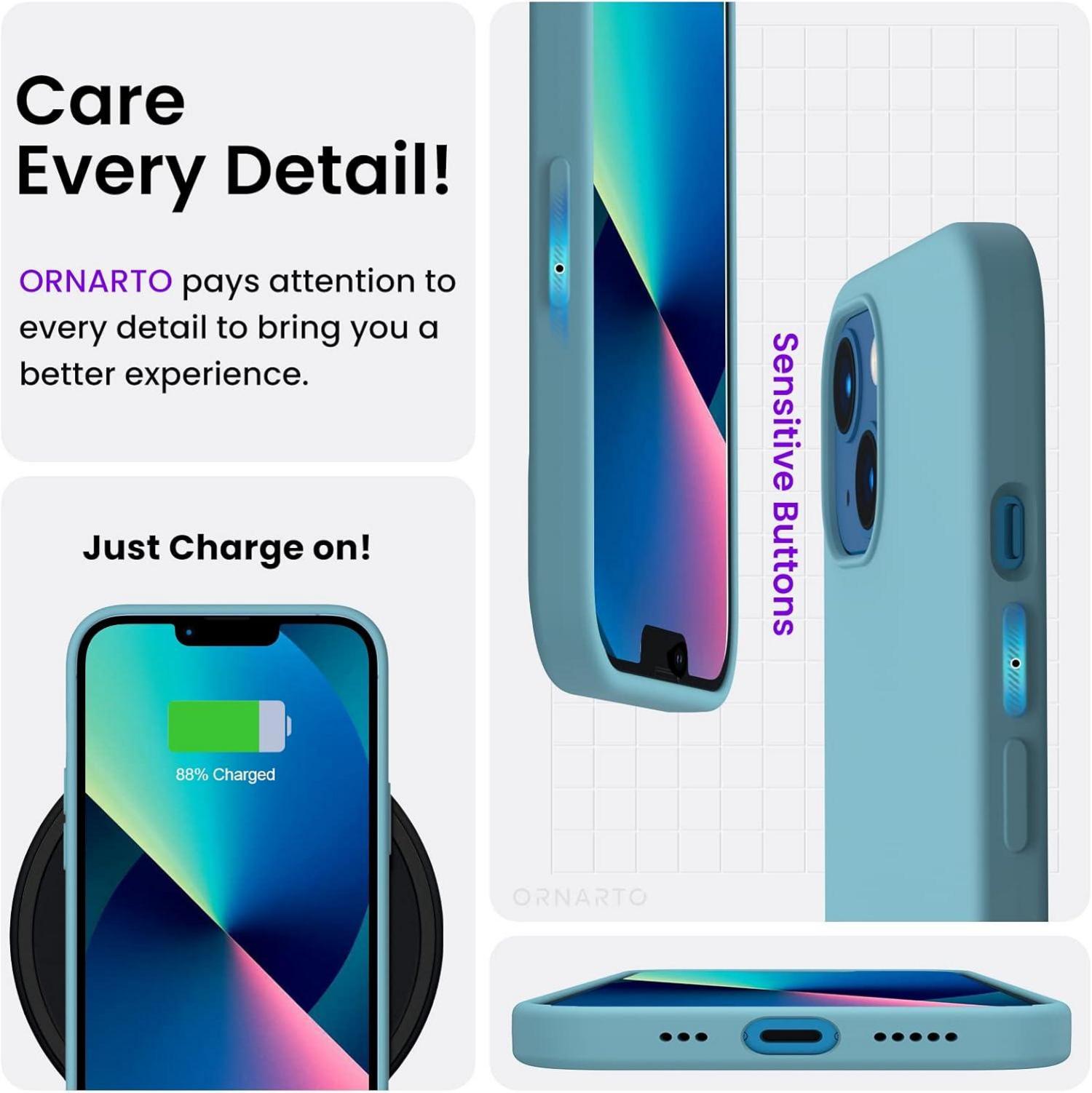 iPhone 13 Silikon Case 6,1 Flüssig Schutz Hülle Voller Schutz - Makkaron-Farben