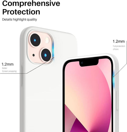 ORNARTO iPhone 13 Mini Silikon Case Hülle Weiß 5,4 Zoll Schutzhülle