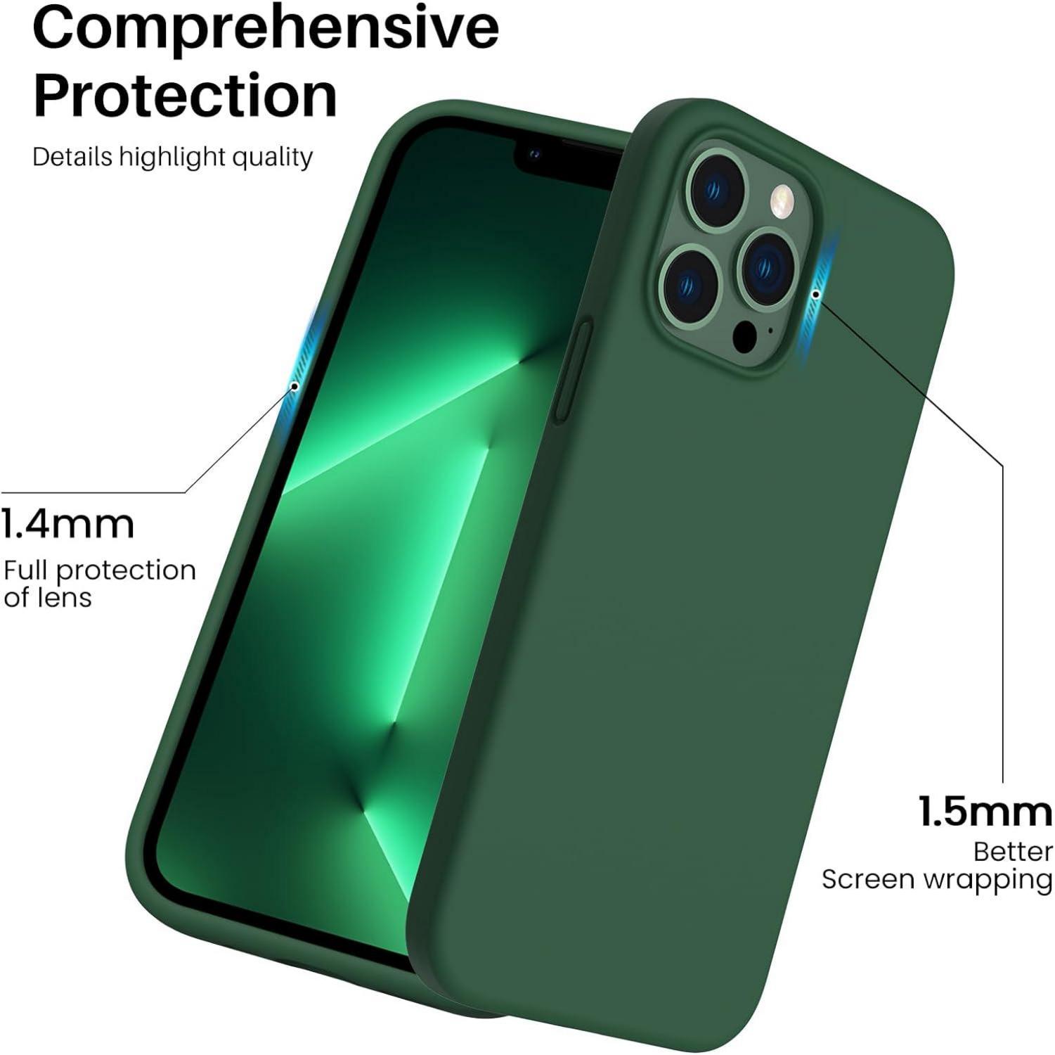 ORNARTO iPhone 13 Pro Max Liquid Silicone Handyhülle 6,7” Rundumschutz Klee
