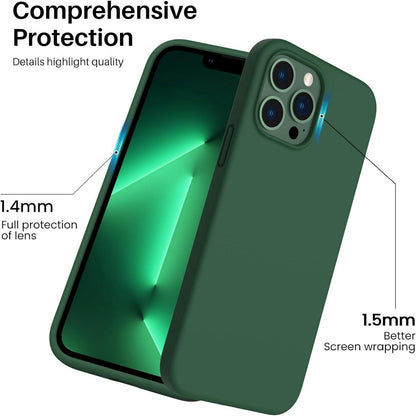 ORNARTO iPhone 13 Pro Max Liquid Silicone Handyhülle 6,7” Rundumschutz Klee