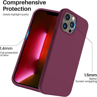 ORNARTO iPhone 13 Pro Max Liquid Silicone Case 6,7” Weinrot-1