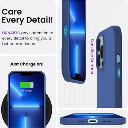 Silikon Case Hülle für iPhone 13 Pro 6,1 Zoll Flüssig Silikon KönigsBlau