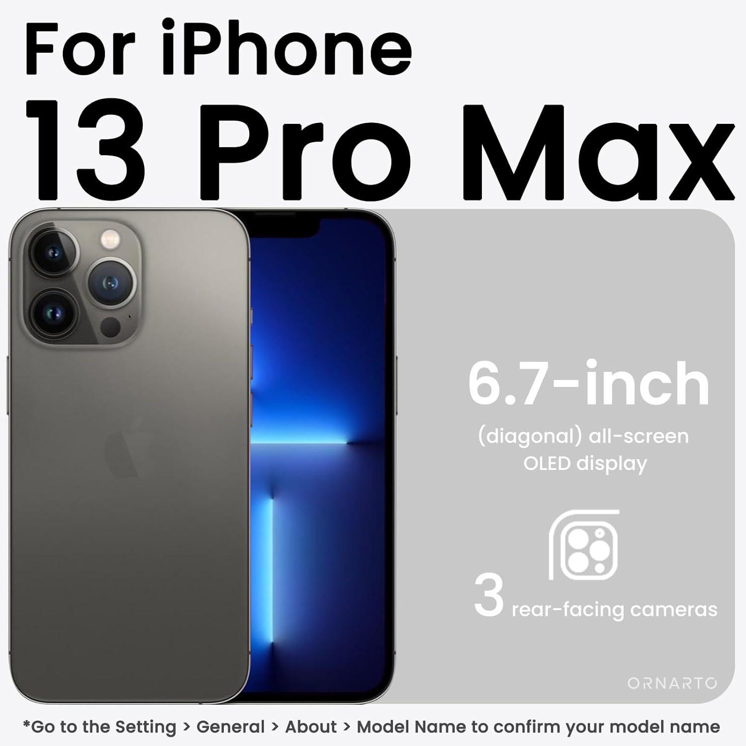 ORNARTO iPhone 13 Pro Max 6,7 Silikon Case Schwarz