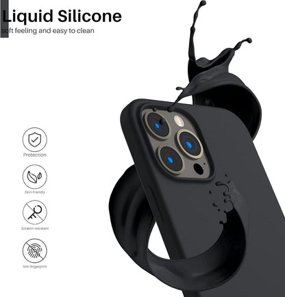 Schwarzes Silikon Case für iPhone 13 Pro Max 6,7 - Ultra Dünn & Voller