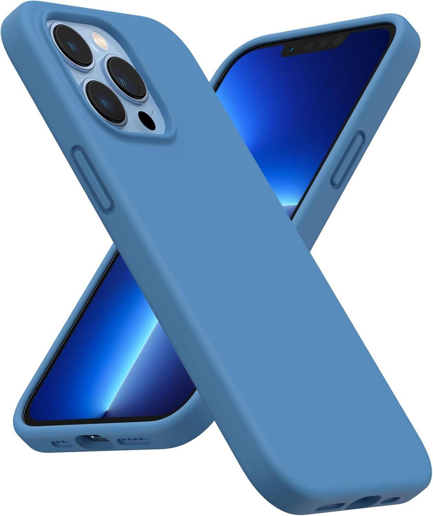 iPhone 13 Pro Liquid Silicone Case Stoßfeste Silikonhülle Blau