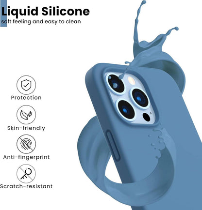 iPhone 13 Pro Liquid Silicone Case Stoßfeste Silikonhülle Blau