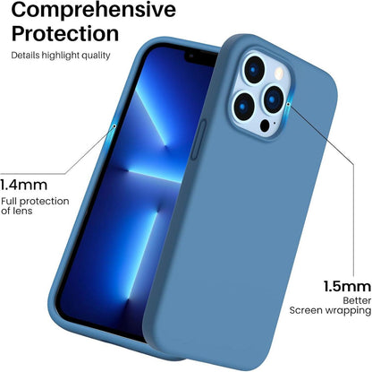 iPhone 13 Pro Flüssige Silikon Handyhülle mit Rundumschutz Blau