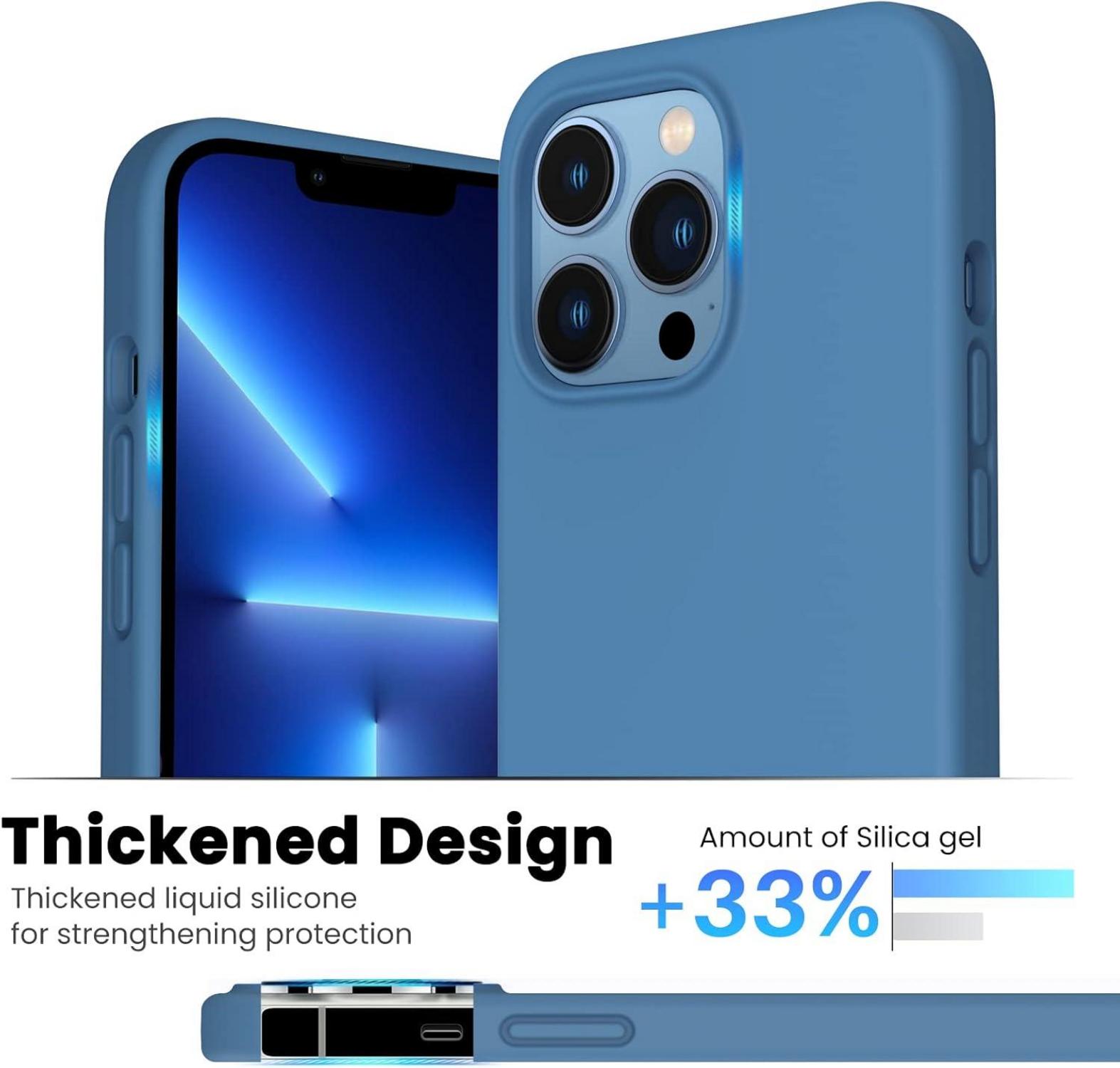 iPhone 13 Pro Liquid Silicone Case 6,1” Stoßfeste Silikon Schutzhülle Blau