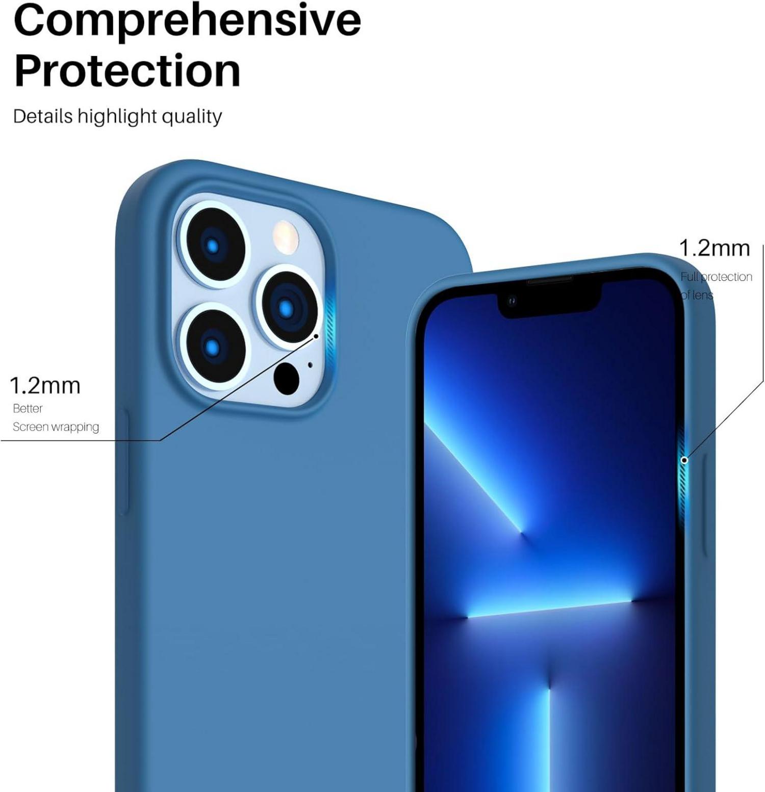 ORNARTO Silikon Case für iPhone 13 Pro 6,1 Zoll - Blau