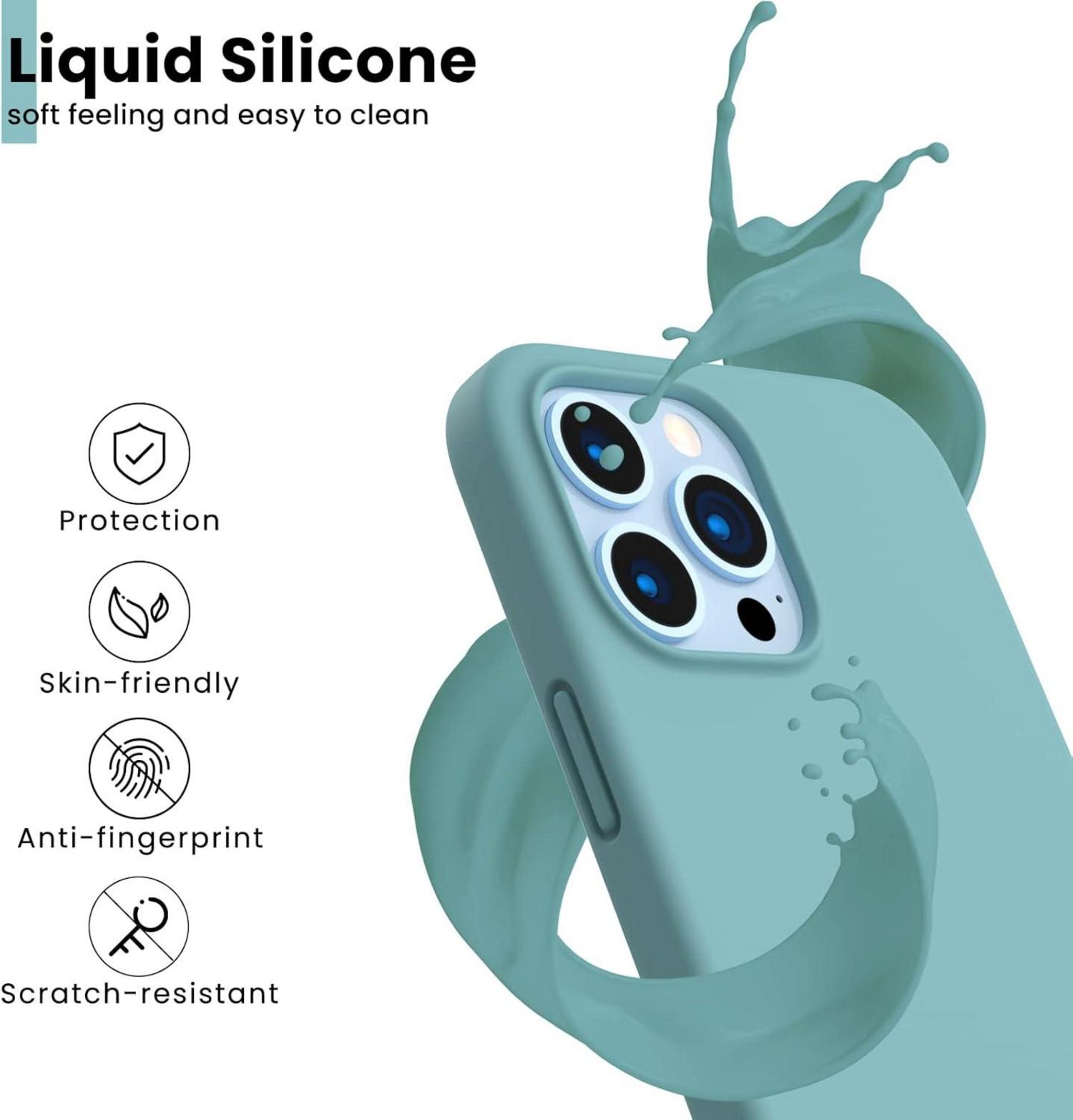 Liquid Silicone Case für iPhone 13 Pro Max, Stoßfeste Silikonhülle mit