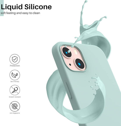 iPhone 13 Flüssig Silikon Case Ultra Dünn Schutz 6,1 Zoll MinzGrün