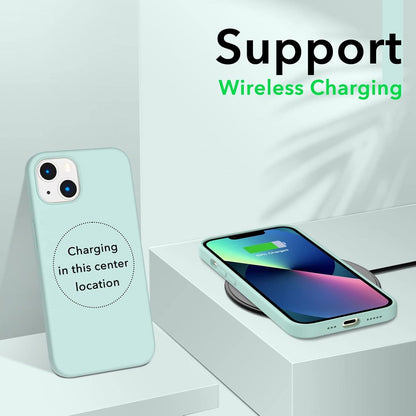iPhone 13 Silikon Case 6,1 Ultra Dünn Voller Schutz Flüssig Handyhülle MintGrün