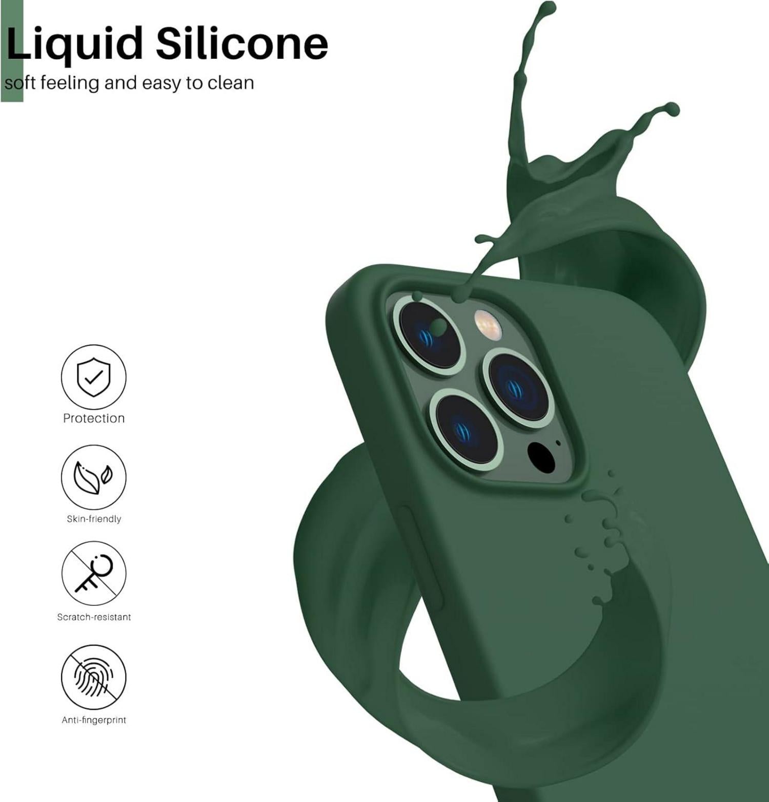 iPhone 13 Pro Max Silikon Case Flüssig - Voller Schutz, Ultra Dünn
