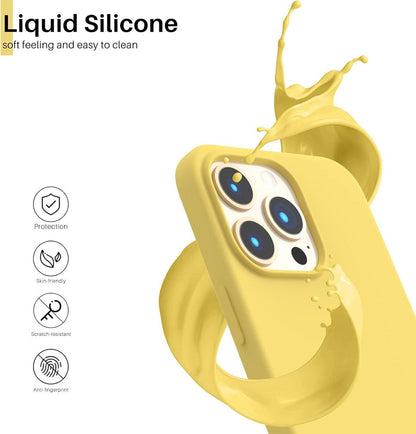 Silikon Hülle für iPhone 13 Pro 6,1 Zoll Flüssig Schutz Zitronengelb
