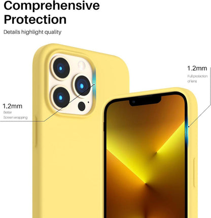 ORNARTO iPhone 13 Pro 6,1 Silikon Case Ultra Dünn Voller Schutz Zitronengelb